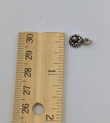 Vintage 925 Sterling Silver Bali Flower Dome Charm Small Half Bead 1.1g Filigree