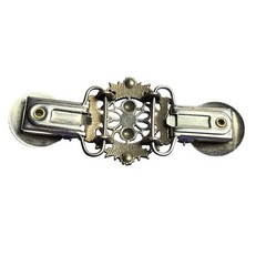 Vintage Silvertone Sweater Clip Clear Rhinestones 3.5 inches
