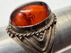 Vintage 925 Sterling Silver Baltic Amber Ring – Size 5.25