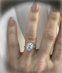 Oval Cut 4CT Lab Created Diamond Vintage Art Deco Engagement Ring 925 Silver