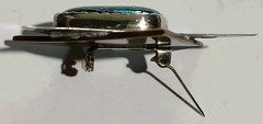 Vtg Mid Century Brutalist Copper Silver Art Dichroic Glass Star Brooch Pin