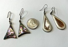 HUGE VINTAGE LOT OF ALPACA MEXICO SILVER EARRINGS BRACELET PENDANTS RING 6-95