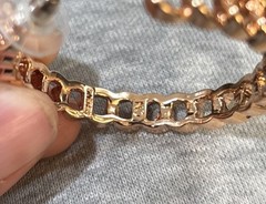 Vintage Signed Graziano Chainlink Post Earrings Rose? Gold Tone Large 2”