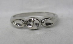 FANCY ANTIQUE VINTAGE 14K WHITE GOLD BAND RING SIZE 6