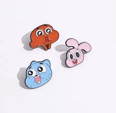 New SET OF 3 The AMAZING WORLD OF GUMBALL Pins DARWIN Anais Brooch Pin CARTOON