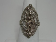 VINTAGE AUSTRIA CONTEMPORARY BRUTALIST SILVER RING! ADJ. SZ 7