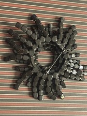 RARE GARNET RHINESTONE VINTAGE FRINGE BROOCH JAPPANED