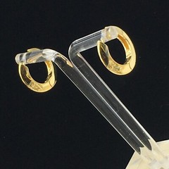 Hoop Earrings Gold Tone Huggie Pierced .75″