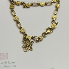 Kristen Kesho 18kt Gold Plated Sterling Silver Kids Charm Bracelet 6” Made USA