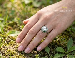 3.10CT Lab Created Round Cut Diamond Vintage Filigree Antique Ring 14K Gold Over