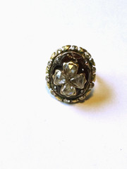 ANTIQUE 1860 MULTI STONE RING ROSE GOLD GARNET CITRINE SIZE 4.5 GOOD COND 10KT
