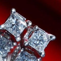 14k white gold stud earrings 0.20ct natural diamond vintage 0.65gr N3617