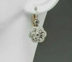 Art Deco Style Round Cut Lab-Created Diamond Wedding 14K Yellow Gold FN Earring