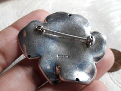 Vintage Signed N 925 TH Sterling Silver Large Puff 3D Flower Rose Pin – Brooch