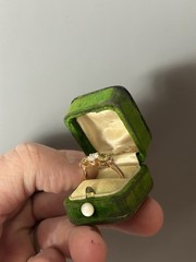 Antique natural diamond💎Canary🍋Sapphires retro RedGold masterpiece