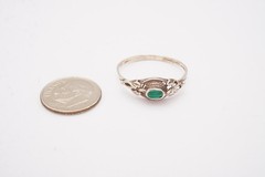 Vintage Sterling Silver 925 Malachite Ring Size 11.75