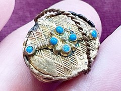 Antique Victorian Gold Filled BASKET with Stones Charm Watch Fob Pendant