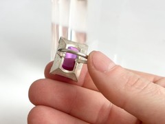 Faux Amethyst Stone Sterling Silver XL Solitaire 925 Vintage Ring – sz 6.5