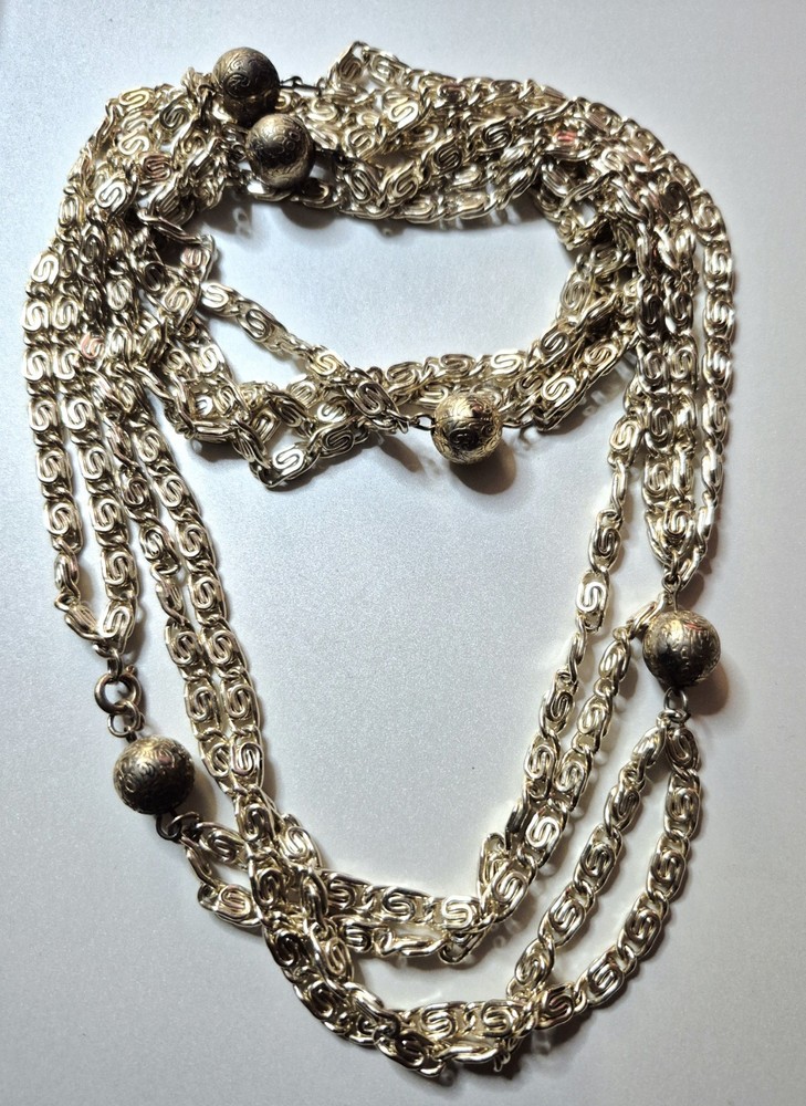 Vintage 54in Double Chain Necklace