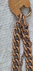 Antique 9K Yellow Gold Curb Chain Bracelet Padlock Edwardian