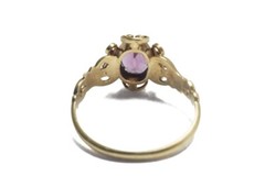 ANTIQUE ENGLISH 15K GOLD ALMANDINE GARNET COCKTAIL RING C1860 NO RESERVE