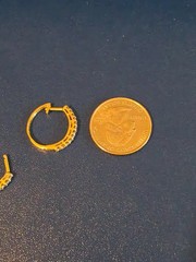 14K Yellow Gold Diamond Hoop Earrings 3.1g