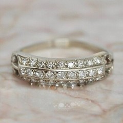 1/2CTW White Round Cut CZ Art Deco Antique Style Wedding Band Ring In 925 Silver
