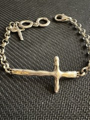 Silpada Signed Sterling Silver 925 Religious Cross Toggle Bracelet, 8.5in