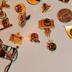 Assorted Lot of 41 Lapel Pins and Brooches AS IS 1 Lapel Pin Missing Back