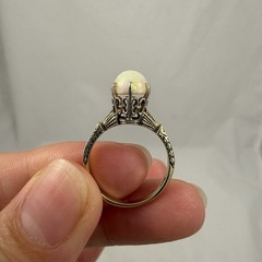 Art Deco Antique 14kt Yellow Gold Genuine Opal Ring Size 6 3.3 Grams