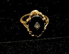 Vintage 10k Yellow Gold Art Deco Diamond & Onyx Ring Sz 7.25 3 g