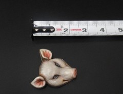 VINTAGE Sterling Silver 925 Sergio Bustamante Pig Pendant Neclace Slide Brooch