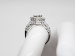 $12,000 2.53ct EGL IDEAL CUT Si1 K Diamond 14k White Gold HALO Wedding Ring 8g