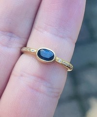Robin Rotenier 20k Yellow Gold Sapphire & Diamond Ring Size 5.75