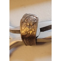 Vintage Duchess Silver Plate Pinocchio Spoon Ring Size 8.75 Wrap Bypass Jewelry