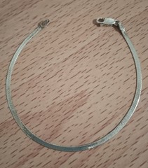 Vtg 925 Italy Sterling Silver 2.5mm Herringbone Link Bracelet 8 1/8 inches
