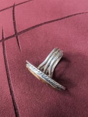 Vintage Elongated Jasper Sterling Silver 925 Ring Size 8