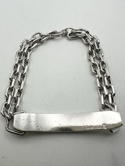 Vintage Engravable ID Bracelet SPEIDEL USA Silver Tone Link Bracelet 8”