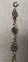 VTG 1/20 14K GOLD FILLED MULTI GEMSTONES CARVED BRACELET 7.5″ L