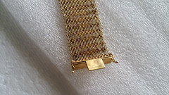 Vintage Italian Mesh Bracelet 18k Gold Charm Wide Yellow Woven Men Women Old