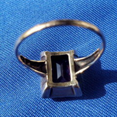 Original Amethyst European Deco Engagement Ring Vintage Solitaire SOLID 10K GOLD