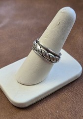 Vintage Woven Braided Spinner Ring 925 Silver Size 9.5