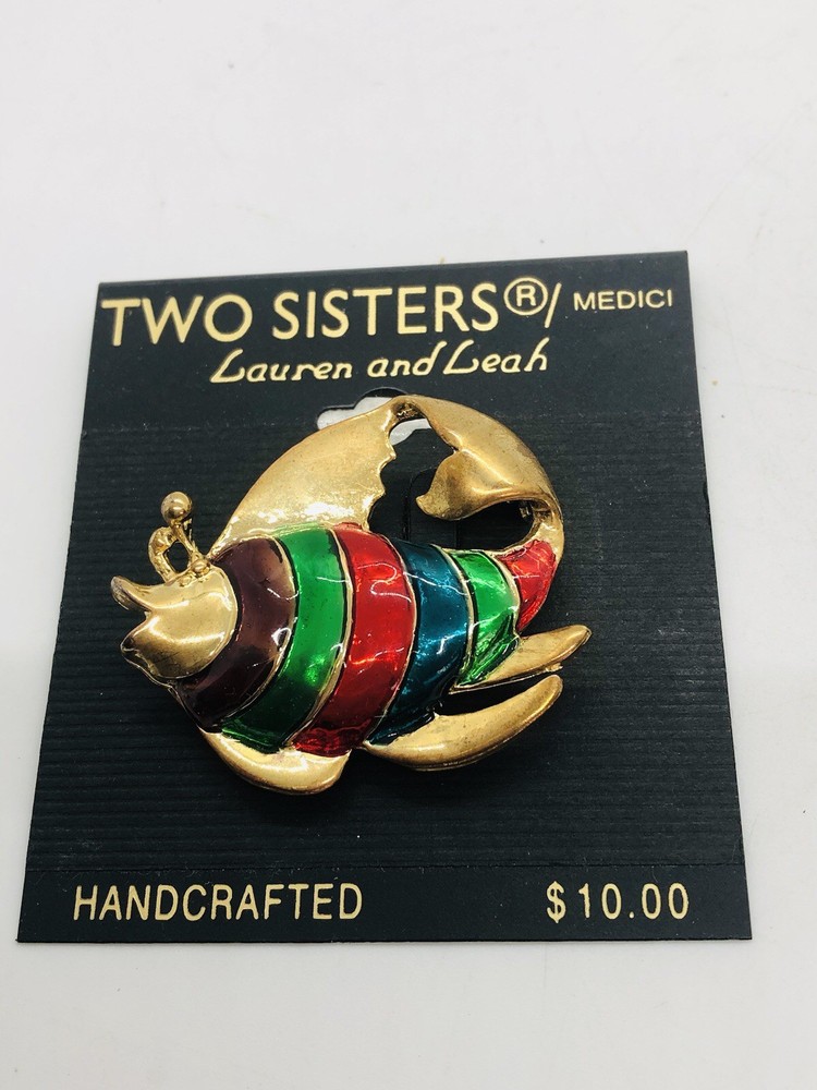 Two Sisters Medici Lauren Leah enamel fish brooch
