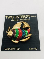 Two Sisters Medici Lauren Leah enamel fish brooch