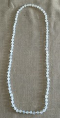 Opaline Opalescent Glass Beaded Vintage Necklace 32” Long