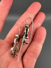 Vintage Earrings Sterling Silver 925 Citrine Anglesite Gemstone French Wire Hook