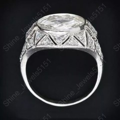 Antique Art Deco 2.90Ct Round Cut Lab Created Diamond Engagement 925 Silver Ring