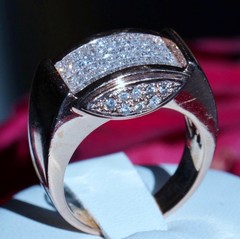 14k rose gold ring 0.65ct natural diamond invisible set sz 7 vintage 10.60g N282