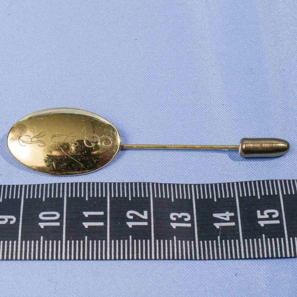Monogram Gold Tone Pin Brooch Lapel Pin Fashion Jewelry