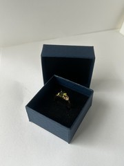 Vintage Green Cubic Zirconia Ring Gold Plated Womens Size 7.5